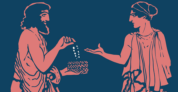 Bestechung in der griechischen Mythologie: Polyneikes gibt Eriphyle die Halskette der Harmonia, damit sie ihren Gatten überzeugt, in den Krieg der Sieben gegen Theben zu ziehen.
