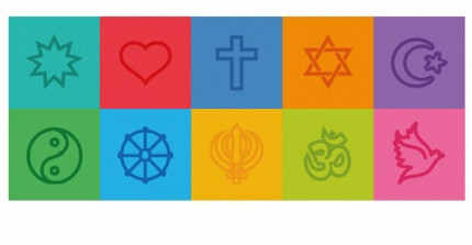 verschiedene Religionssymbole
