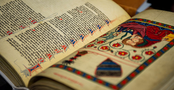 Faksimile des Codex Manesse. Das Foto ist von Tobias Hopfgarten.