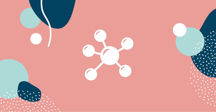Weißes Netzwerk-Icon auf rosa Hintergrund