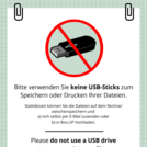Benutzung von USB-Sticks in den Mediotheken untersagt