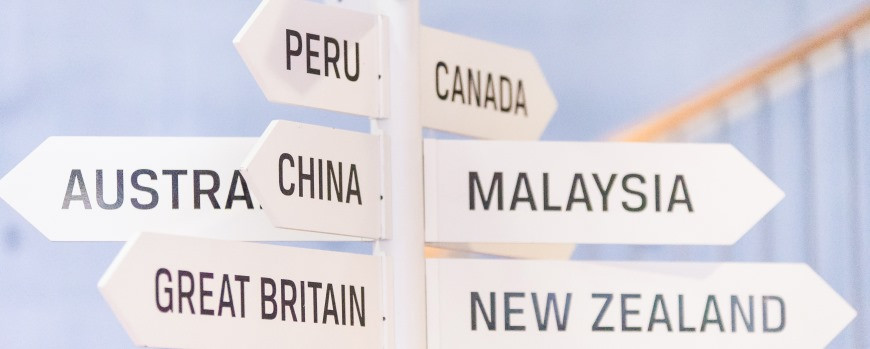 Signposts to different partner countries