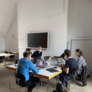 Participants of the DH Jewish Hackathon working.
