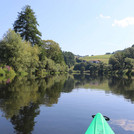 Canoe on Regen, view to forest