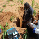 People collecting data and doing fieldwork within the Sahelian zone of Niger