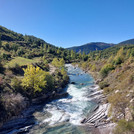 Der Fluss Isabena in der Nähe von Graus (Spanien)