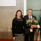 Voltaire Prize winner Prof Dr Rosario Figari Layús with the laudator Prof Dr Florian Schweigert (M.) and the President of the University of Potsdam, Prof Oliver Günther, Ph.D.