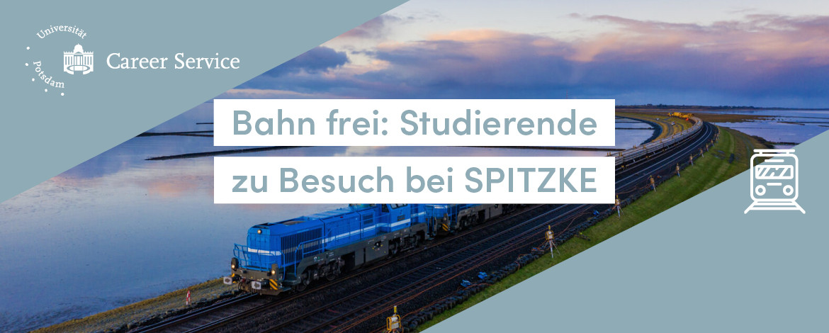 Bahn frei: Studierende zu Besuch bei SPITZKE, Bild von einem Zug am Wasser aus der Vogelperspektive - 