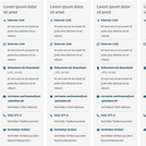 Link-Karte in der Inhaltsspalte mit vier gleich breiten Boxen Link-Karte in der Inhaltsspalte mit vier gleich breiten Boxen