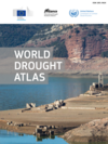 front page of World Drought Atlas showing a lake surrounded by a dry and rocky landscape