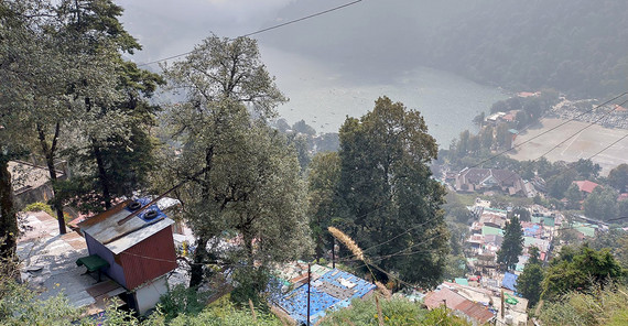 View of houses built on the slope.