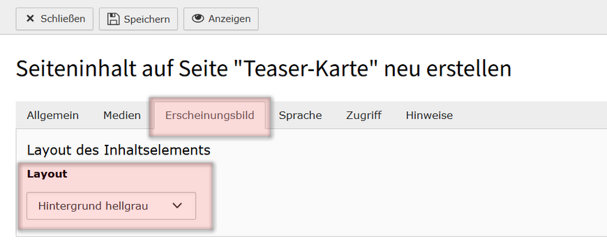 Wählen Sie die Hintergrundfarbe im Reiter „Erscheinungsbild“. Wählen Sie die Hintergrundfarbe im Reiter „Erscheinungsbild“. Optionen sind keine Farbe, hellgrau (Standard), hellblau, gelb oder dunkelblau.