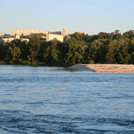 View on gravel banks at the northern Rhone near Lyon