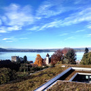 Blick vom Hautgebäude der Pädagogischen Hochschule Zug, Schweiz, auf den Zugersee