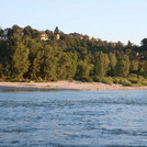 View on gravel banks at the northern Rhone near Lyon