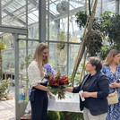while congratulation in the greenhouse