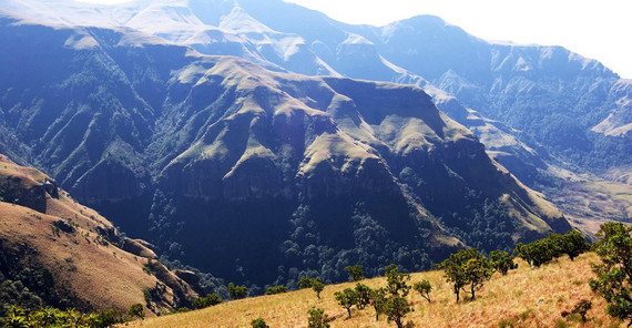 Erosional landscape of the Drakensberg Escarpment in southern Africa. Erosional landscape of the Drakensberg Escarpment in southern Africa.