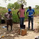Burkina team is listening to the instructions at the field site