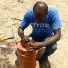 One PhD student from Burkina is taking his first gas sample