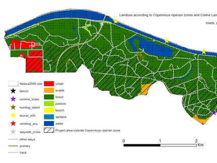 casestudy with GIS information regarding landuse, ways, infrastructural points