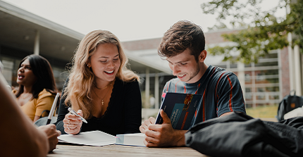 International Students studying together