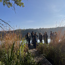 Enjoying the nearby lake.