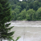 Danube with a small flood and break-off edge