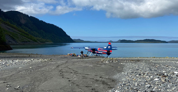 Der Desolation Lake ist ein Eisstausee im Glacier-Bay-Nationalpark. Die Forschenden reisten mit einem Wasserflugzeug an.