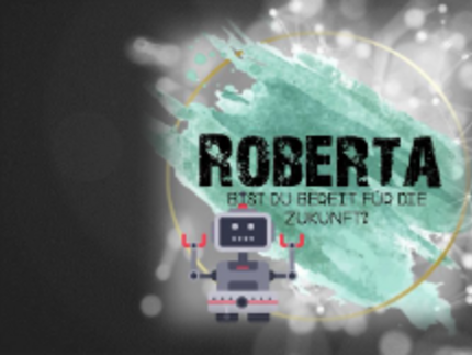 Roboter Roberta mit grünem Hintergrund