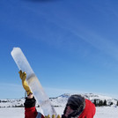 Ice core from the lake