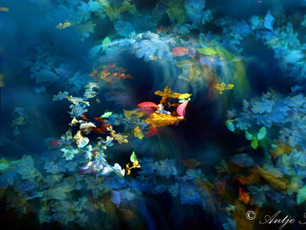 impressionistische Fotografie mit verschiedenen Blautönen
