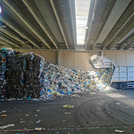 Unloading plastic waste at the plastic sorting plant of the Consorzio Industriale di Oristano.