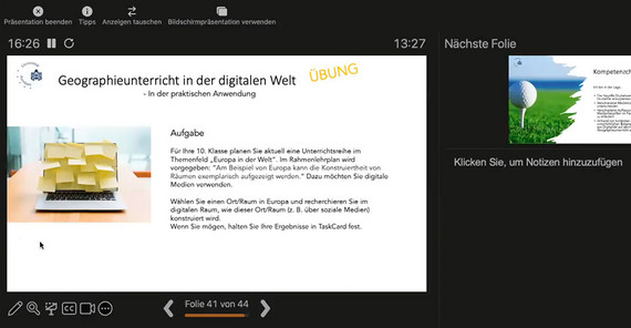 Screenshot aus der ausgezeichneten Vorlesung von Prof. Dr. Nina Brendel.