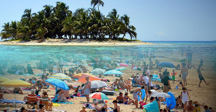 Überfüllter Strand auf Mallorce