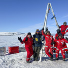 The international expedition team at the sampling site