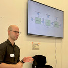 Benjamin Kießling holds a session at the DH Jewish Hackathon 2022.